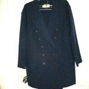 Suit - “Anna Maxwell” 2 Pc Women's Jacket & Pants, Sz.26, Dk Blue Zoot Suit